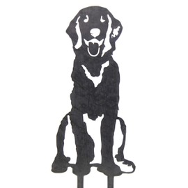 My Metal Rescue Corten Steel Sitting Golden Retriever Dog Silhouette Yard Stake (Large)