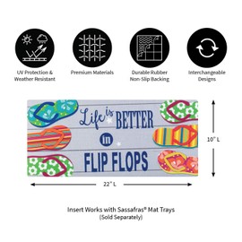 Evergreen la vida es mejor en chanclas Sassafrass alfombrilla decorativa Insertar, 25.4 x 55.9 cm