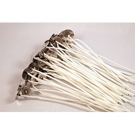 Jess Mae LX Candle Wicks - 50 ct - 6 Inches - Custom Assemblies (Pre-Waxed with Sustainer Tabs) - for DIY Candle Making Supplies - Made in USA - Hand Counted by US Veteran (LX-20)