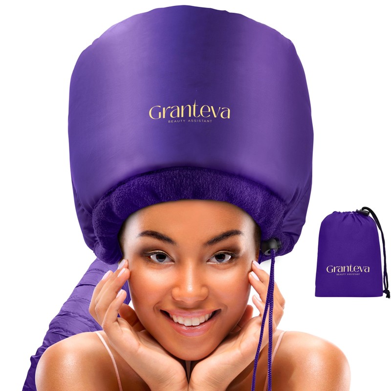Bonnet Hair Dryer w/A Headband Integrated That Reduces Heat Around