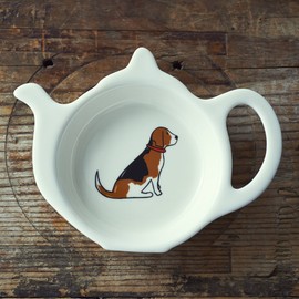 Sweet William Teabag Dish, Teapot Shape, Beagle