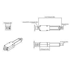 Electric Linear Actuator, Mini Electric Linear Actuators, 30 mm Hub, DC 12 V, Waterproof, High Speed Linear Actuator, Short Circuit (Hub 30mm-15mm/s-50N)