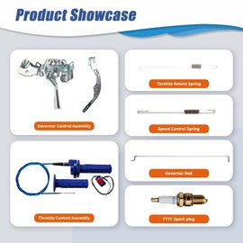 Throttle Linkage and Blue 7/8'' Mini Bike Throttle Assembly for Predator 212 196cc Coleman BT200X CT200U CT200U-EX B200R Baja Warrior Massimo MB200 Axis M200 Minibike GX200 GX160 Engine Parts