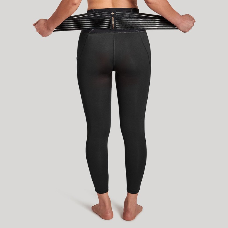 Tommie Copper Adjustable Lower Back Support Compression Leggings with 2