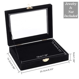 OLYCRAFT Velvet Pin Display Case Box Brooch Collection Display Case with Clear Window Velvet Badges Display Case, Hard Rock, Badge, Collector's Pins and Medals - Black