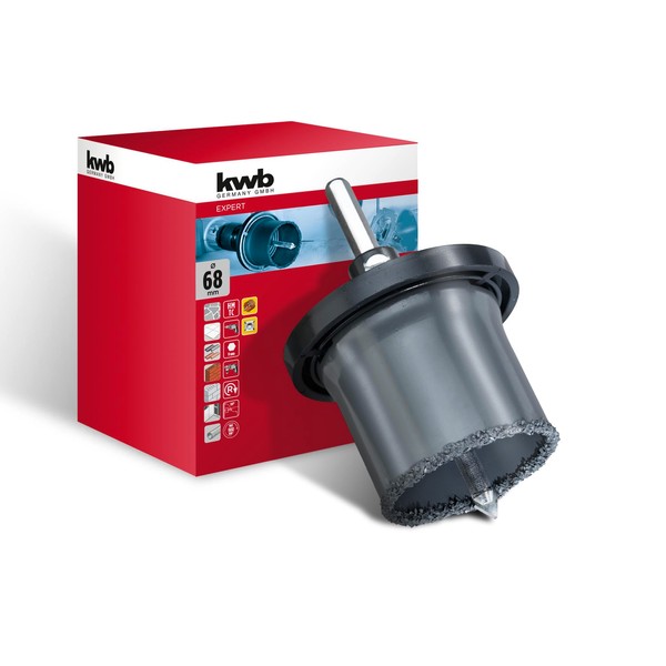 KWB Carbide Gritted Hole Saw 68 mm 499463 in Complete