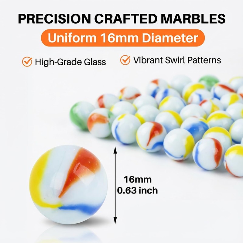 MAQIHAN 78pcs Glass Marbles - Bulk Marble Collection Cat Eye