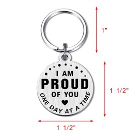 Alotozo Sober Gifts for Men Women - AA Recovery Sobriety Keychain - Proud of You Addiction Recovery Gift - Sober Anniversary Keepsake