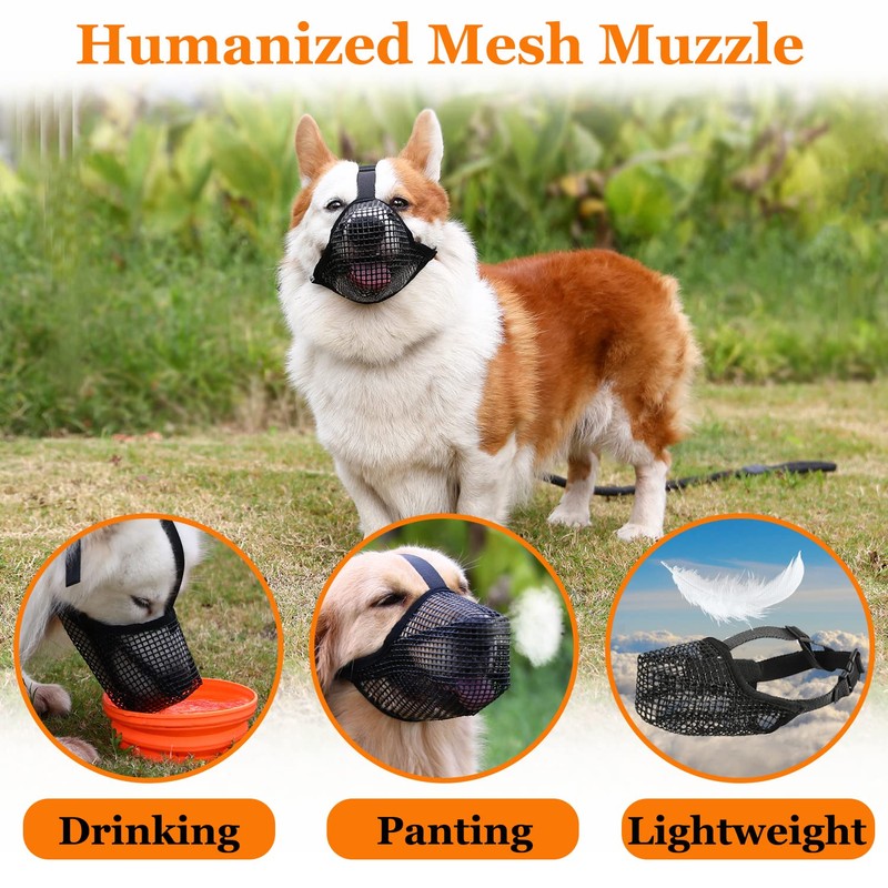 Dog Muzzle, Soft Mesh Muzzle for Small Medium Large Dogs