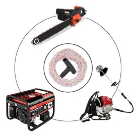 YuCool 2 Pack Recoil Starter Rope 10-Meter(Diameter:3.0mm), Pull Cord with 2 Pack Recoil Starter Handle for Husqvarna Stihl Poulan Lawn Mower Chainsaw/String Trimmer Edger Brush Cutter Engine Parts