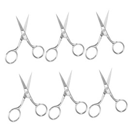 Stainless Steel Eyebrow Scissors Set 6 Pcs Mini Facial Hair Trimmers for Women Portable Small Scissors for Home Use Precision Cutting Tools