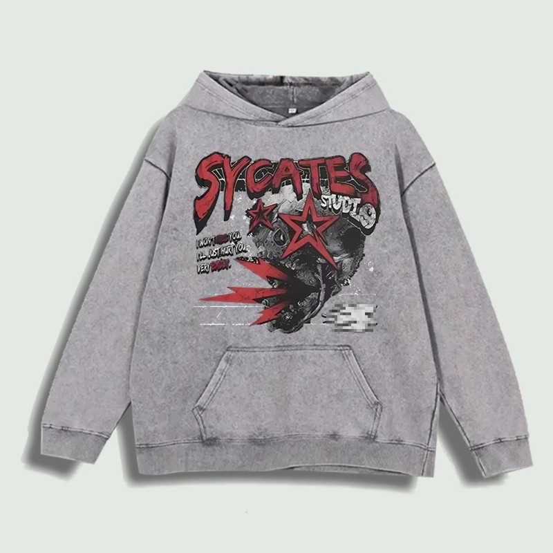 Sycates Studio Graphic Hoodie 100% Cotton US Warehouse 6 ColorsColor: