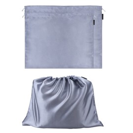 2 Pack Dust Bags for Handbags Silk Dust Cover Bag for Handbags Purses Shoes, Dustproof Drawstring Bag Travel Storage Pouch (Grey)