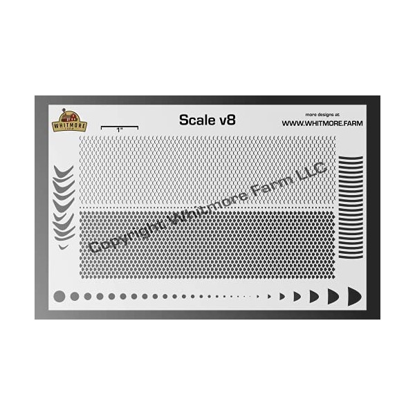 Whitmore Farm Scale v8 Mesh Fishing Lure Airbrush Stencil -