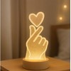 Korean Finger Heart 3D LED Night Lamp – Modern Decorative
