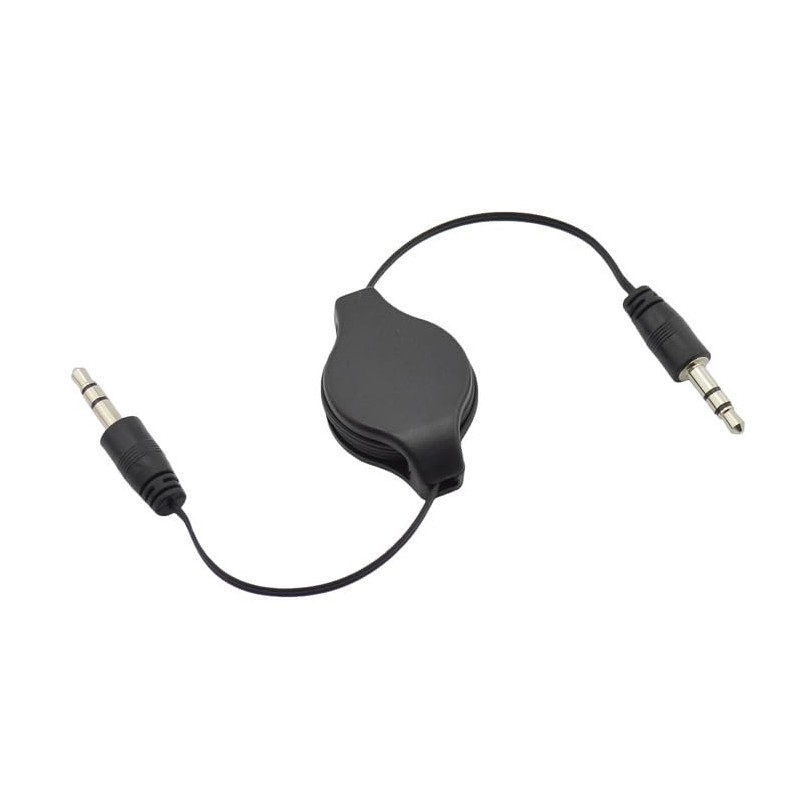 ThtRht 2 Pack Retractable 3.5mm Aux Cable 2.5 Feet Aux