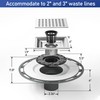 Square Shower Drain w/PVC Bonding Flange Base, 6" Brushed