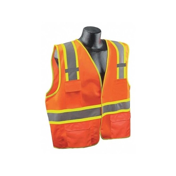 Condor 53Yn64 High Visibility Vest,Orange/Re