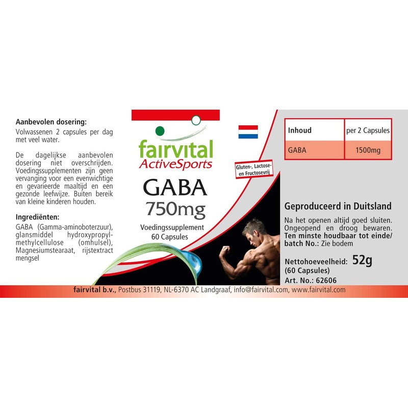 Fairvital GABA Capsules 750 mg - High Dose - 1500