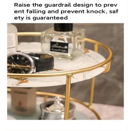 SUJIOWJNP Gold Storage Rack, Bathroom Table Shelf, Perfume Tray, Beautiful Appearance, Super Capacity, Complete Your Daily Storage (QS-20-1) (QS-19-1)