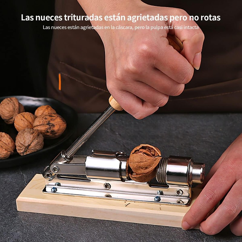 Cascanueces Mecánico para todas las nueces,Herramienta ajustable para nueces, avellanas,Quebrador