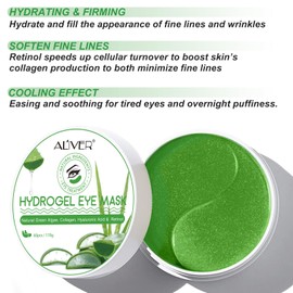 Aloe Vera Eye Patches,Hydrogel Eye Masks for Dark Circles,Anti Wrinkle Treatment,Under Eye Gel Pads,Eye Mask for Puffy Eyes, Skincare,Hydrating | 60 Pieces/30 Pair (aloe vera)