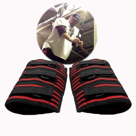 Mowane A Pair Weightlifting Elbow Sleeves, Strong Powerlifting Elbow Brace, Adjustable Elbow Support Compression for Men, Strongman (XXL)