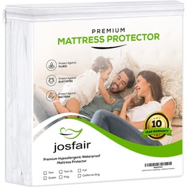 Josfair Premium Hypoallergenic Soft Cotton Terry Fabric Waterproof & Breathable King Mattress Protector (King)