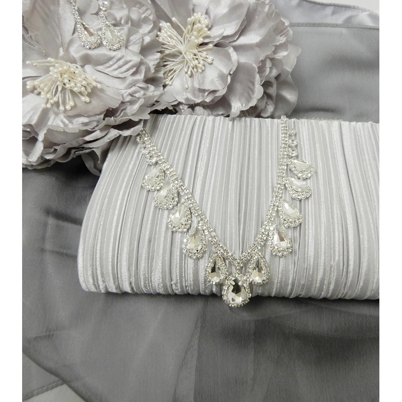 AN SHU Rhinestone Necklace Earrings Set Earrings Set Wedding Wedding