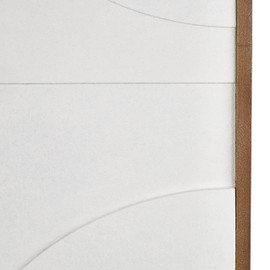 Deco 79 Wood Geometric Home Wall Decor Textured 3D Shape Wall Sculpture with Brown Wooden Frame, Wall Art 20" x 1" x 32", White