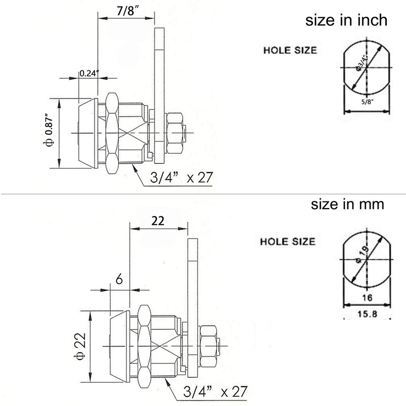Homak Toolbox Lock Replacement Lock Tubular Cam Lock 2 Keys