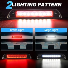 SUPAREE LED Third Brake Light Smoked Lens Fit for 2009 2010 2011 2012 2013 2014 Ford F150, 3rd Brake Light Assembly Roof White Cargo Light Red High Mount Lamp