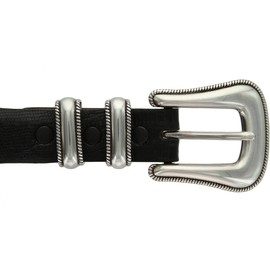 Gareth Italian Calfskin Genuine Leather Designer Dress Belt 1-1/8"(30mm) taper down to 1"(25mm) wide (Lizar Black, 38)