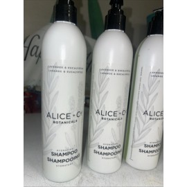 Alice & Co 3 Bottles ALICE+Co BOTANICALS Hydrating SHAMPOO Lavender & Eucalyptus 12oz NEW