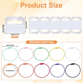 BOXOB Holder for Yoto Cards Rings and Tabs, 100pcs 1.57x1.77in Transparent Self Adhesive Labels and 10pcs Multi-Color Keyring Loop Perfect Classifying Organizing Supplies for Yoto Card