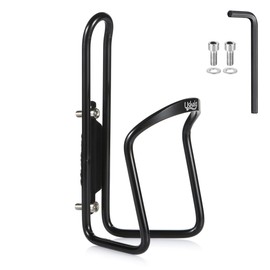 USHAKE Water Bottle Cages, Basic MTB Bike Bicycle Alloy Aluminum Lightweight Water Bottle Holder Cages Brackets(1pc Pack- Drilled Holes Required) Black