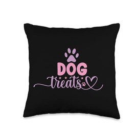 Dog Treats Graphic Dog Treats Funny Quote Graphic Throw Pillow, 16x16, Multicolor