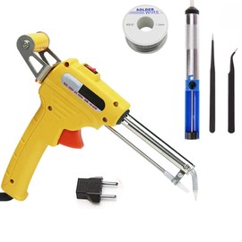Soldering Iron Kit, 60W Electric Soldering Gun Welding Tools with Tweezers/Desoldering Pump/Tin Wire for Jewelry, DIY and Circuit Board Repair (Internal Heat)