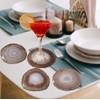 AMOYSTONE Agate Coasters for Drinks Stone Coasters Set of 4