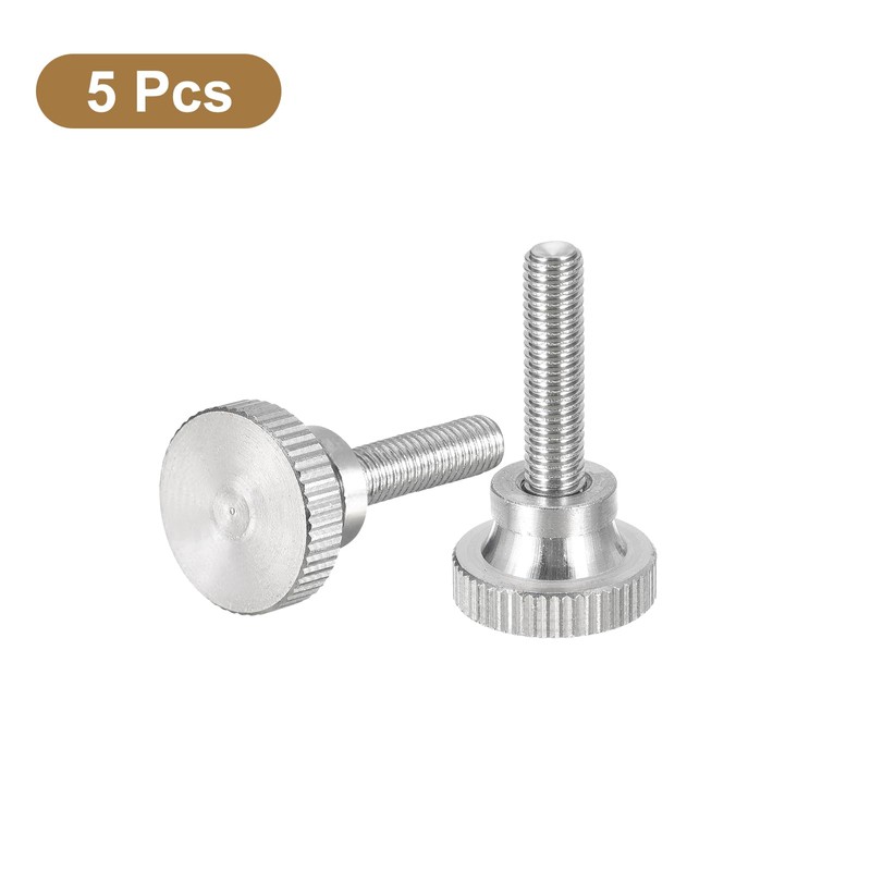 sourcing map M5x20mm Knurled Thumb Screws, 5pcs 304 Stainless Steel