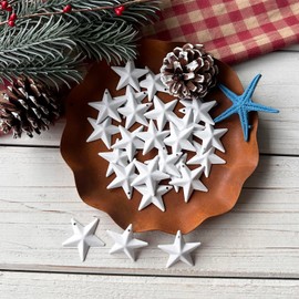 MGSYPHOME 1.25-Inch White Mini Metal Barn Star Wall Art Home Decorative Accents, Metal Stars for Crafts, Handmade Accessory, Set of 27（matte white