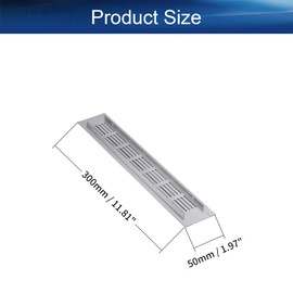 Bettomshin 1Pcs 11.81" x 1.97" (LxW) Air Vent Aluminum Alloy Square Ventilation Grille Cover 300mm x 50mm Rectangle Air Grille for Walls and Ceilings HVAC Cabinets