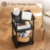 Fultyle Side Table, Small End Table with Storage Shelf, Vintage