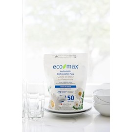 eco-max Eco-Max Hypoallergenic Automatic Dishwasher Pacs, 50 count, Fragrance-Free