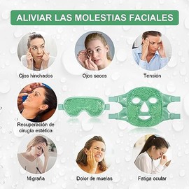 2PCS Máscaras de Hielo para Ojos y Cara, Mascarilla de Gel Facial Reutilizable, para Reducir Bolsas Bajo los Ojos, Ojeras, Cuidado de la Piel,
