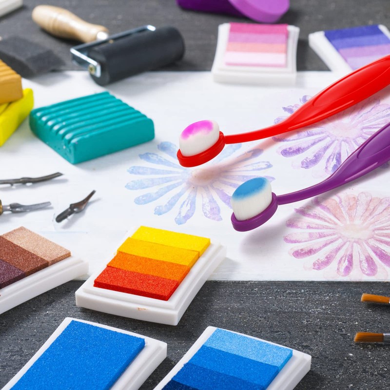 YOUEON 20 Pack Colored Ink Blending Brushes, 10 Color Craft