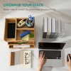 Navaris Bamboo Desk Organizer - High Capacity Small Drawers Supplies
