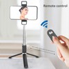 Tripod Selfie Stick with Light Mobile Phone Wireless Bluetooth Foldable