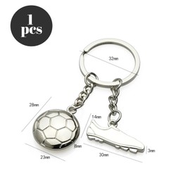 Norhogo 1 piece football key ring for boys, metal sports key ring with football boot and football, football key ring, football pendant for men, boys, women, gifts, silver