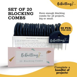BeKnitting 20 Knit Blocking Combs for Knitting & Crochet Projects Blockers for Crafts, Lace, Sweaters, Cardigans, Scarves, Needlework, Mats